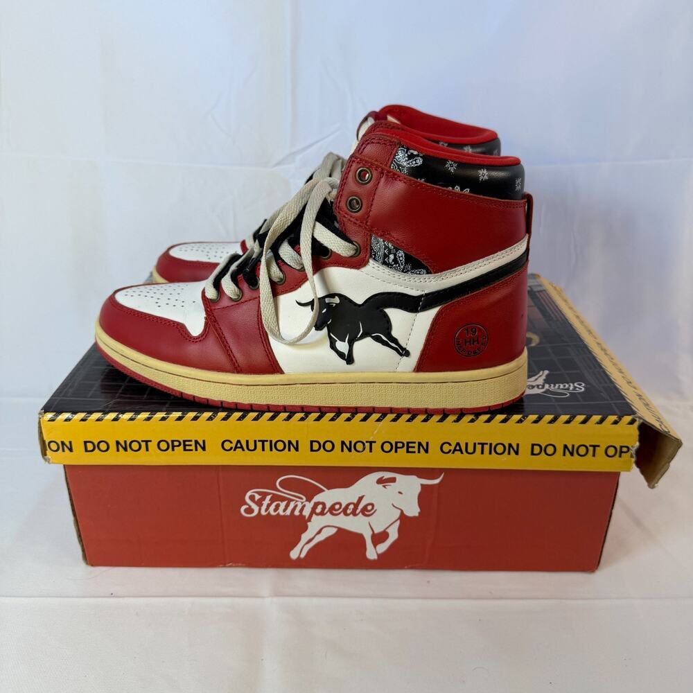 Air Stampede 1 “White Rage Red Black” Mens Size 9 Streetwear Sneaker w/box